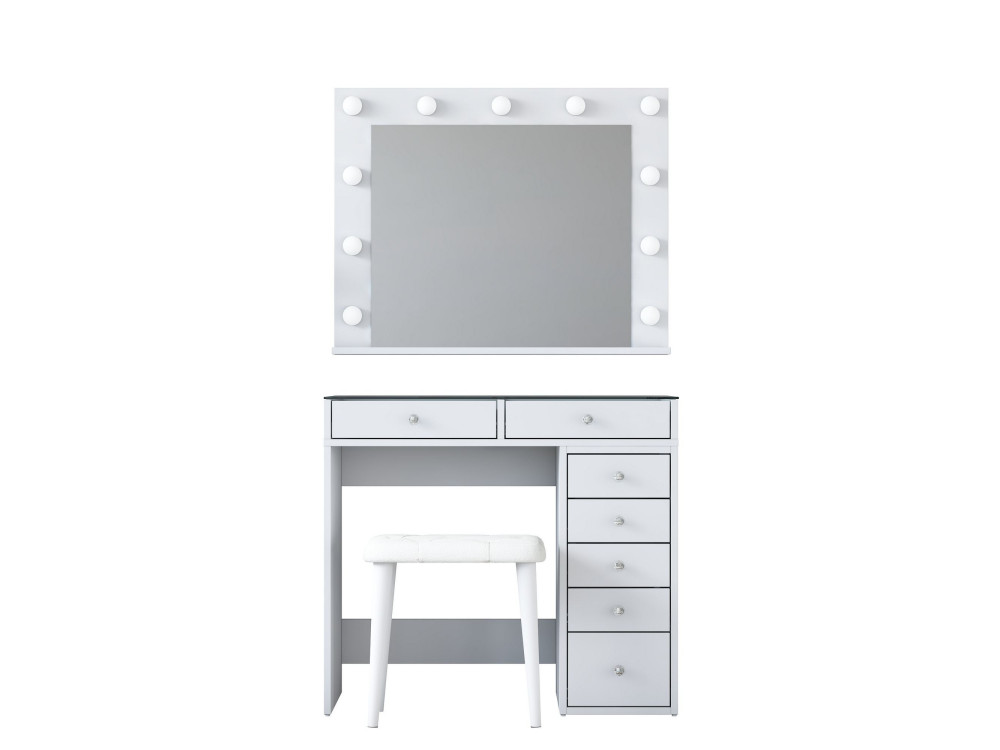 Coiffeuse en bois " BJ160 " - 90 x 79,8 x 44,5 cm - Blanc