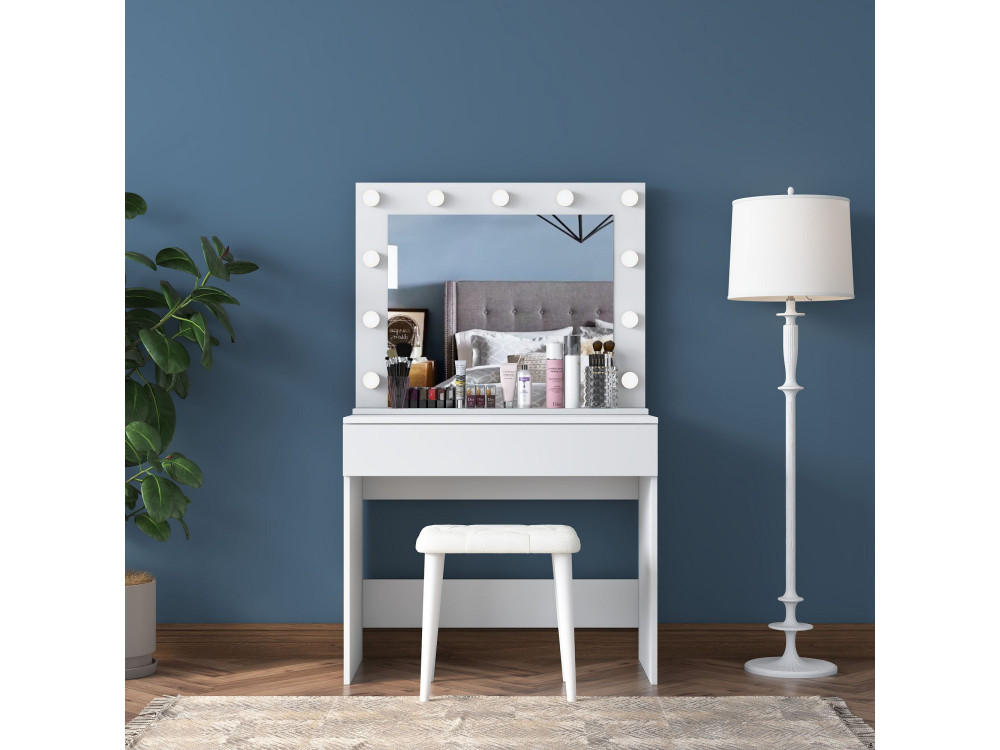 Coiffeuse en bois " BJ161 " - 90 x 76,8 x 45 cm - Blanc