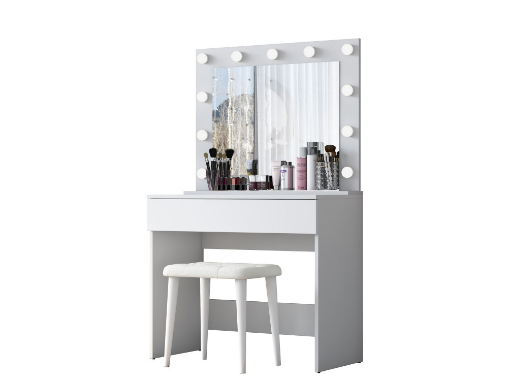 Coiffeuse en bois " BJ161 " - 90 x 76,8 x 45 cm - Blanc