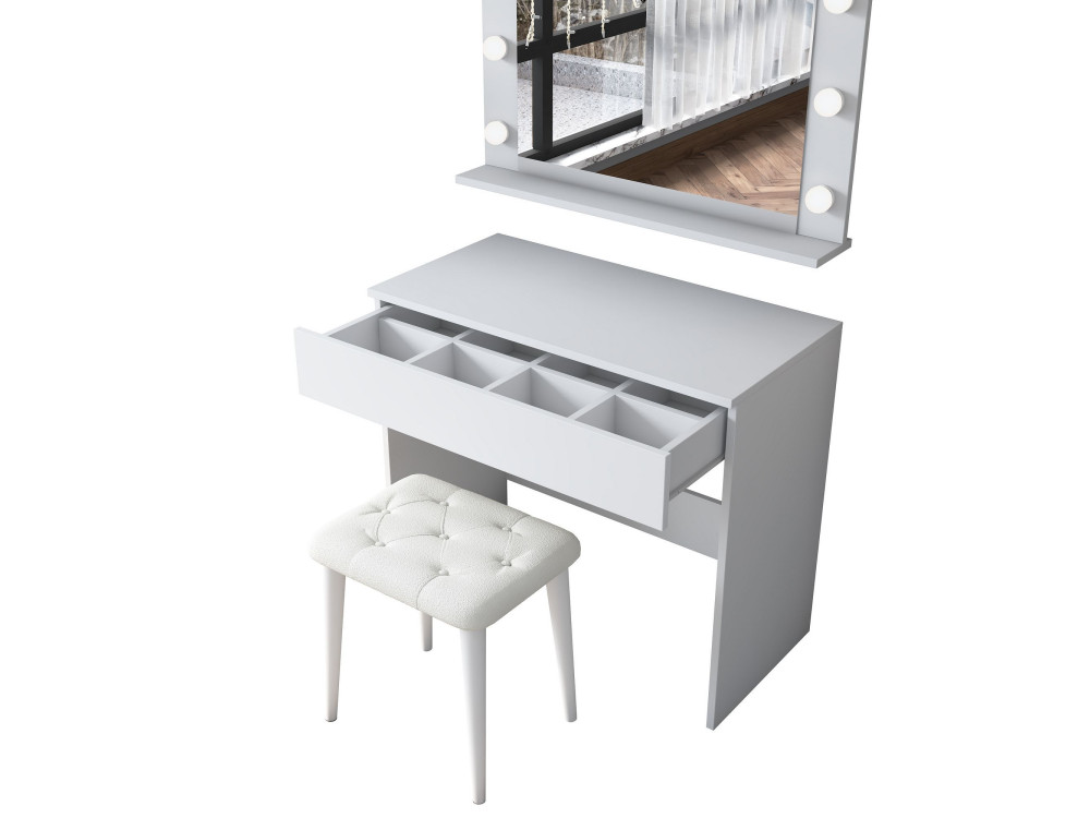 Coiffeuse en bois " BJ161 " - 90 x 76,8 x 45 cm - Blanc