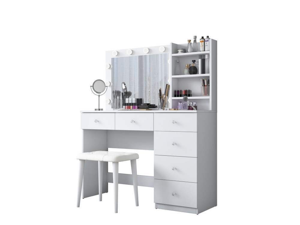 Coiffeuse en bois " BJ162 " - 120 x 141,8 x 40 cm - Blanc