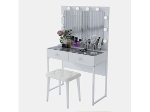 Coiffeuse en bois " BJ164 " - 90 x 141,8 x 40 cm - Blanc