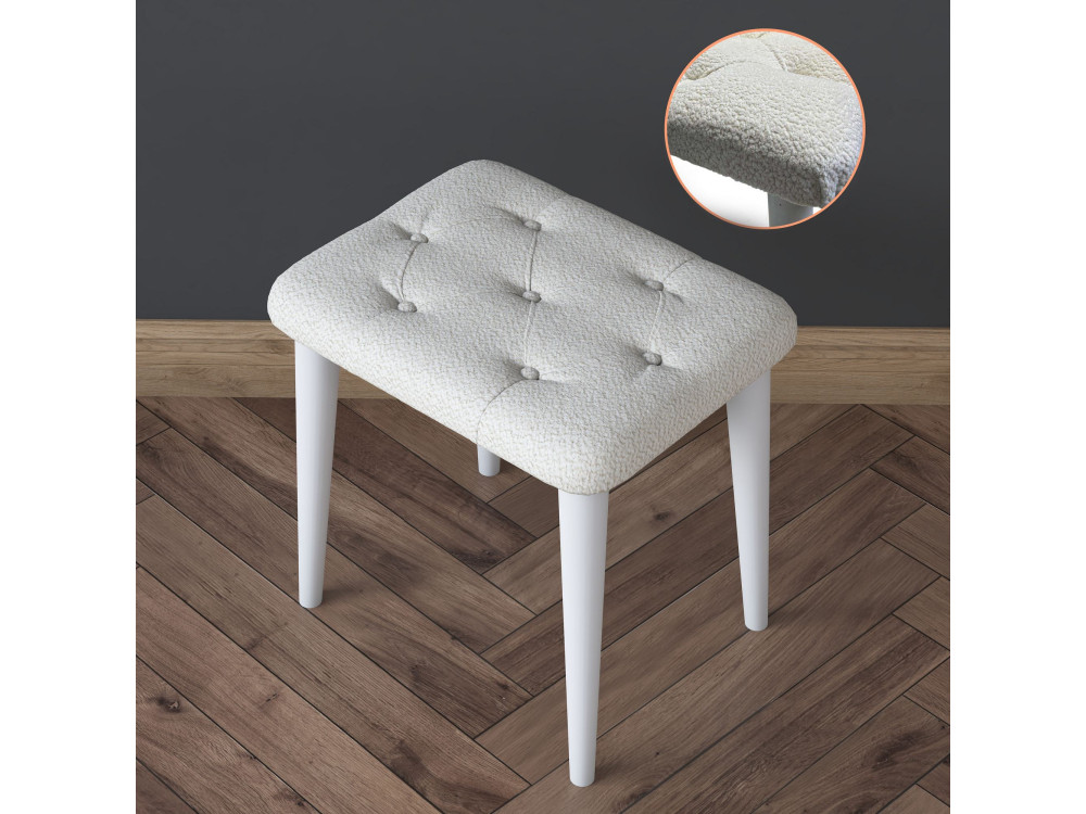 Coiffeuse en bois " BJ164 " - 90 x 141,8 x 40 cm - Blanc