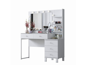 Coiffeuse en bois " BJ194 " - 120 x 141,8 x 40 cm - Blanc