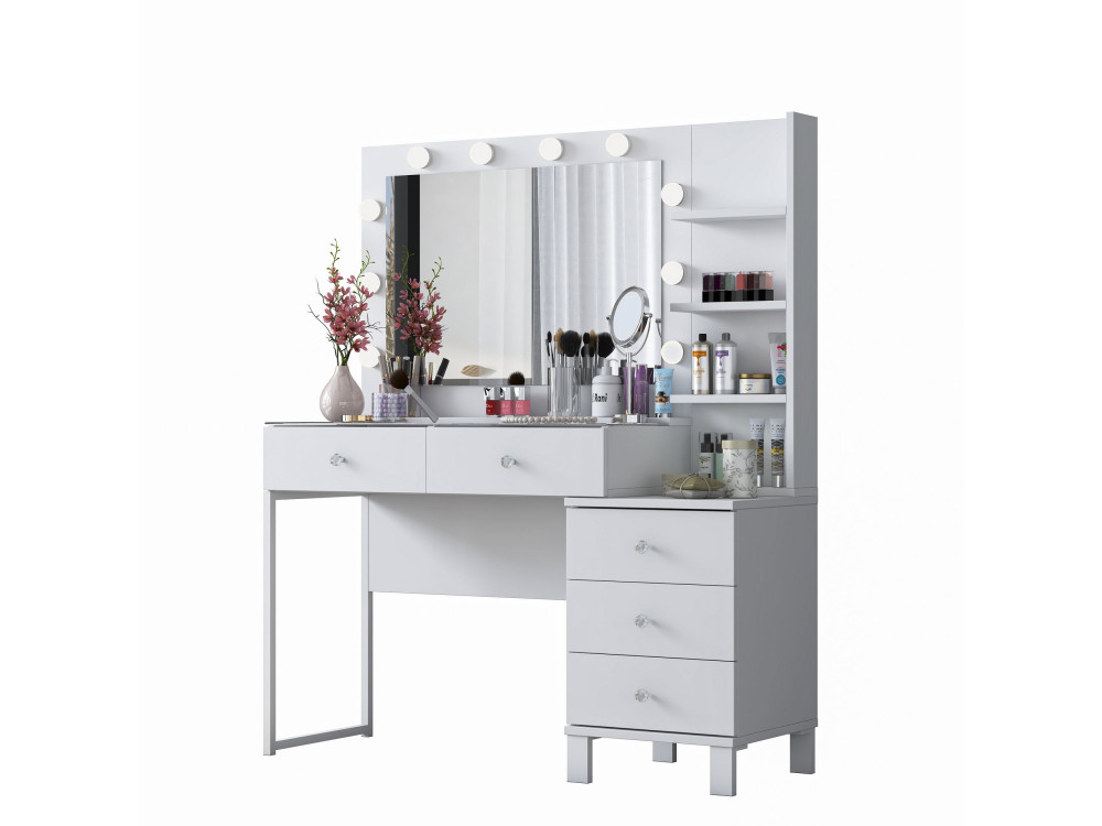 Coiffeuse en bois " BJ194 " - 120 x 141,8 x 40 cm - Blanc