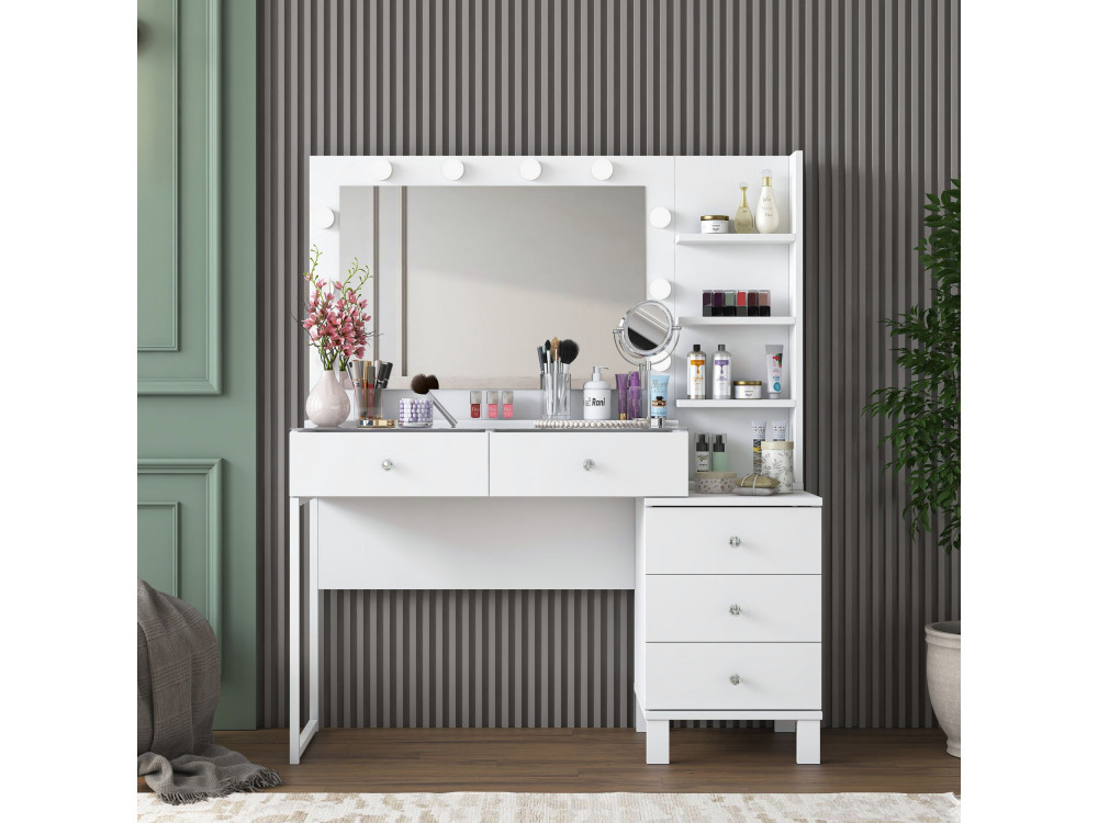 Coiffeuse en bois " BJ194 " - 120 x 141,8 x 40 cm - Blanc