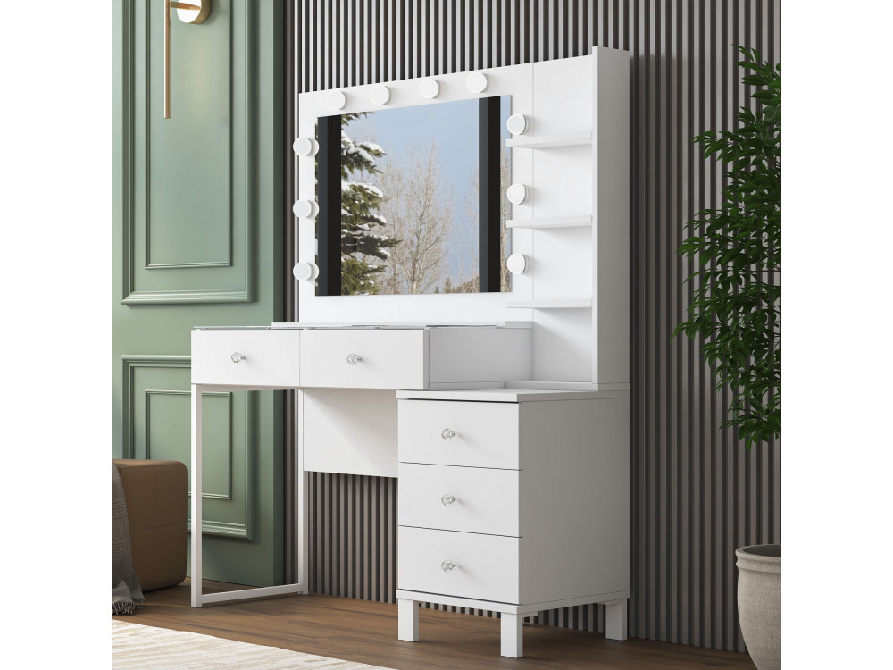 Coiffeuse en bois " BJ194 " - 120 x 141,8 x 40 cm - Blanc