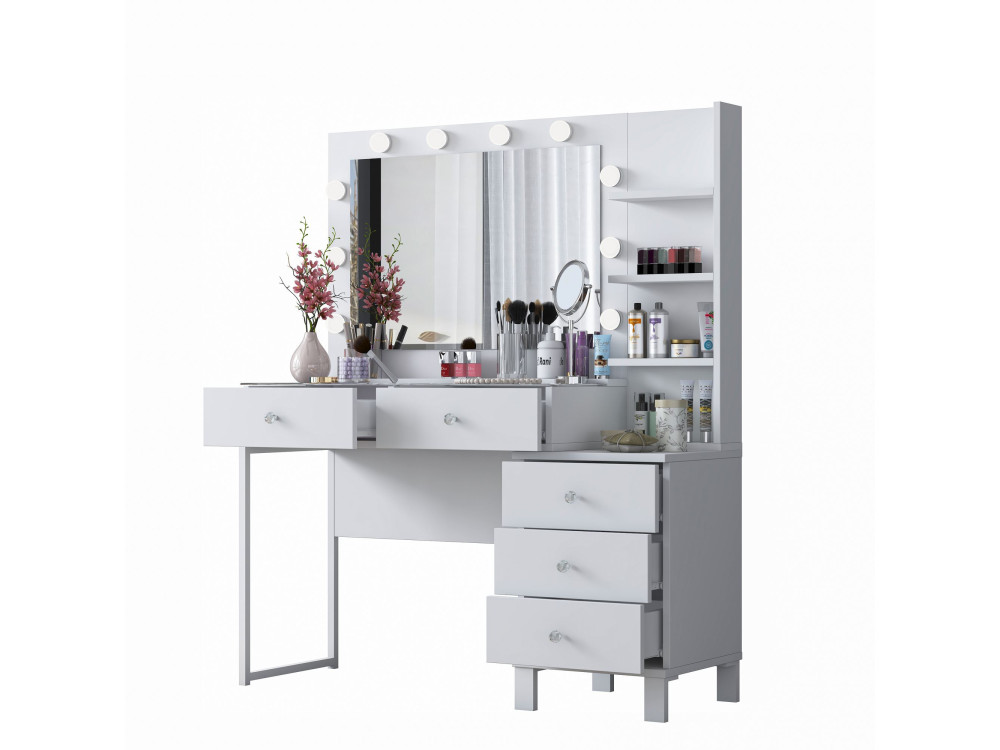 Coiffeuse en bois " BJ194 " - 120 x 141,8 x 40 cm - Blanc