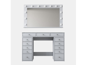 Coiffeuse en bois " BJ195 " - 120 x 79,8 x 44,5 cm - Blanc