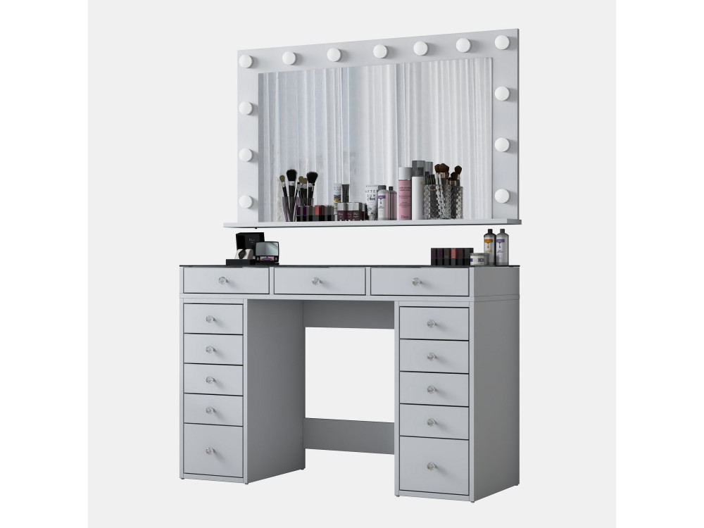 Coiffeuse en bois " BJ195 " - 120 x 79,8 x 44,5 cm - Blanc
