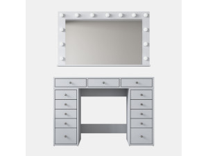 Coiffeuse en bois " BJ196 " - 120 x 81,6 x 44,5 cm - Blanc