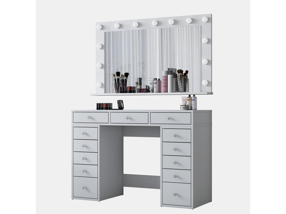 Coiffeuse en bois " BJ196 " - 120 x 81,6 x 44,5 cm - Blanc