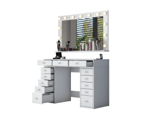 Coiffeuse en bois " BJ198 " - 120 x 81,6 x 44,5 cm - Blanc