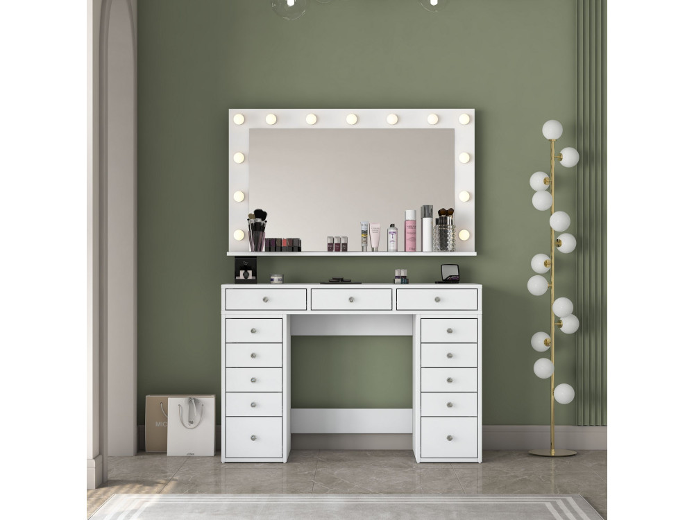 Coiffeuse en bois " BJ198 " - 120 x 81,6 x 44,5 cm - Blanc
