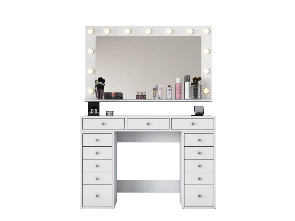 Coiffeuse en bois " BJ198 " - 120 x 81,6 x 44,5 cm - Blanc