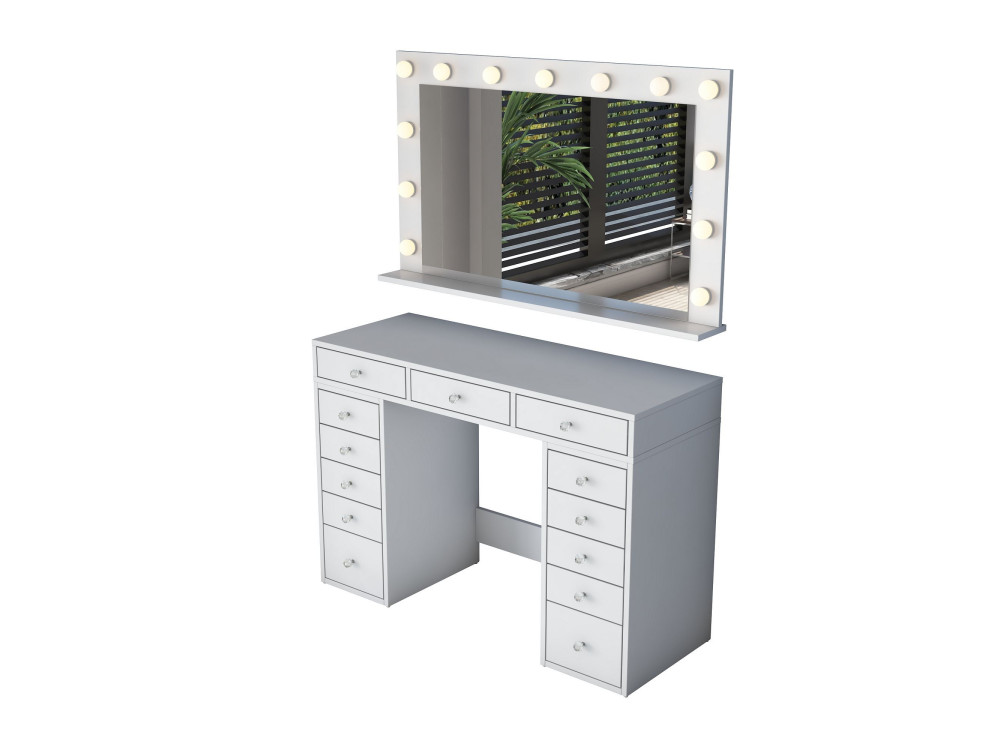 Coiffeuse en bois " BJ198 " - 120 x 81,6 x 44,5 cm - Blanc