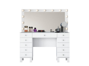 Coiffeuse en bois " BJ199 " - 120 x 73,6 x 40 cm - Blanc