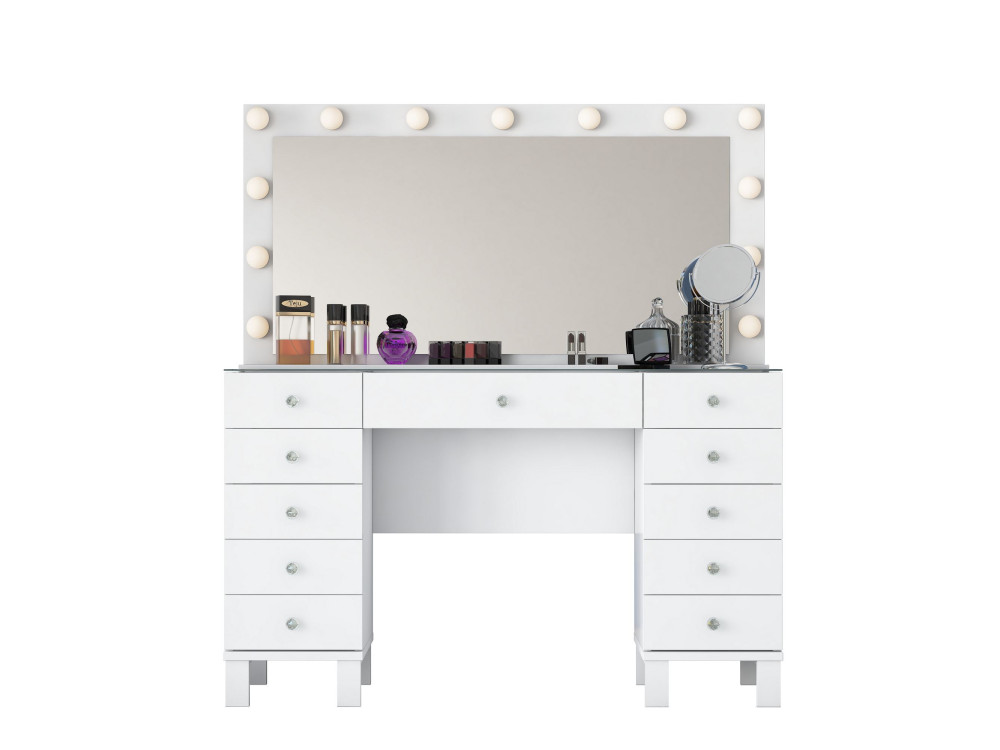 Coiffeuse en bois " BJ199 " - 120 x 73,6 x 40 cm - Blanc