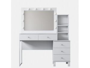 Coiffeuse en bois " BJ151 " - 120 x 141,8 x 40 cm - Blanc