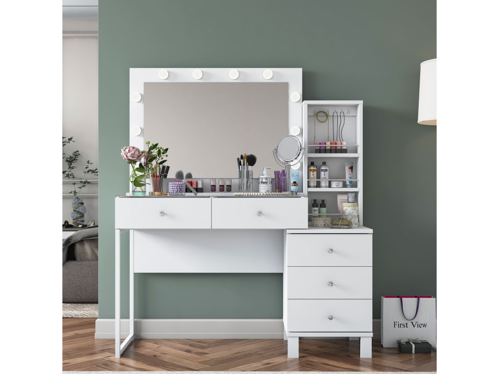 Coiffeuse en bois " BJ151 " - 120 x 141,8 x 40 cm - Blanc