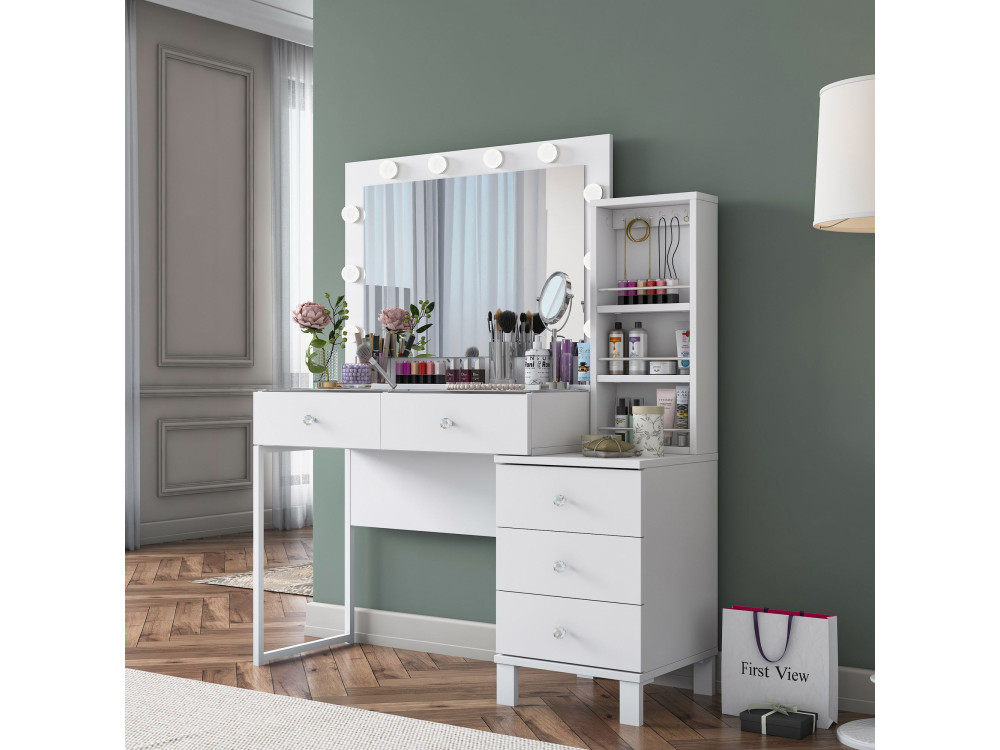 Coiffeuse en bois " BJ151 " - 120 x 141,8 x 40 cm - Blanc