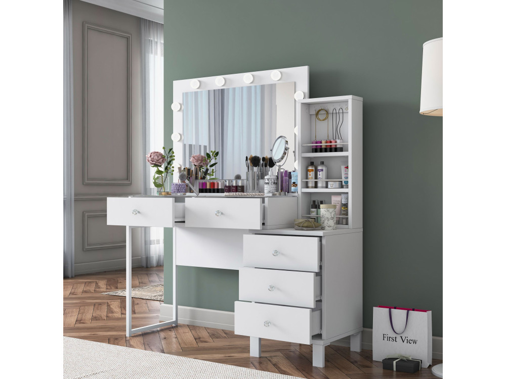 Coiffeuse en bois " BJ151 " - 120 x 141,8 x 40 cm - Blanc