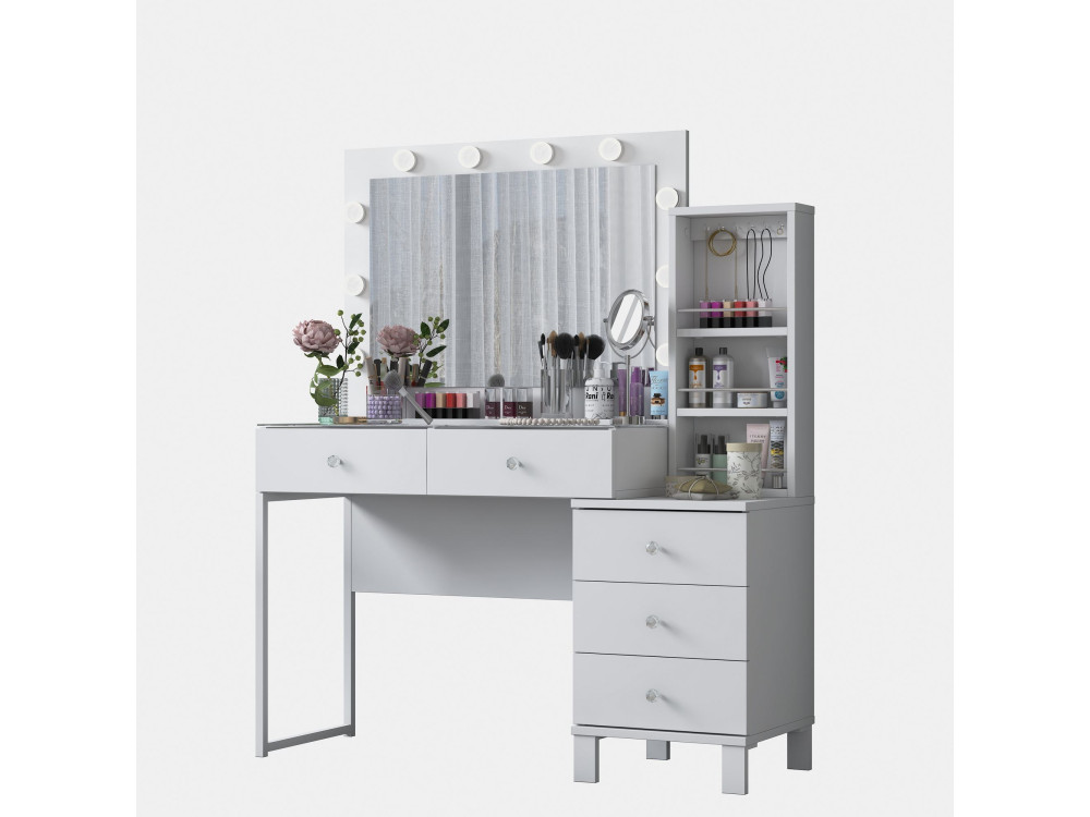 Coiffeuse en bois " BJ151 " - 120 x 141,8 x 40 cm - Blanc