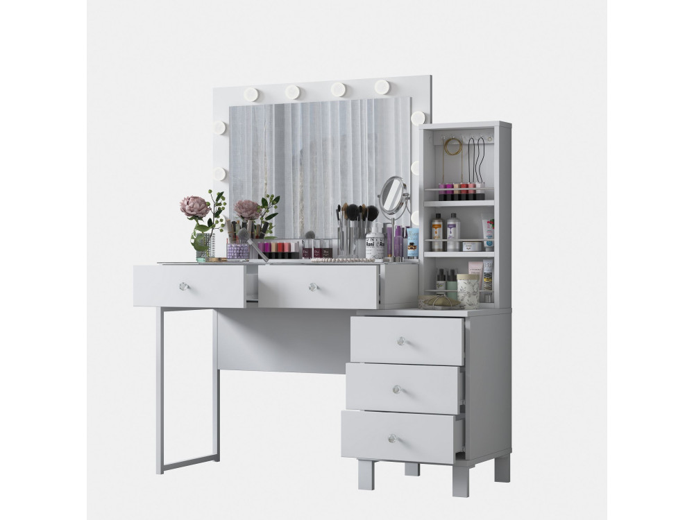 Coiffeuse en bois " BJ151 " - 120 x 141,8 x 40 cm - Blanc