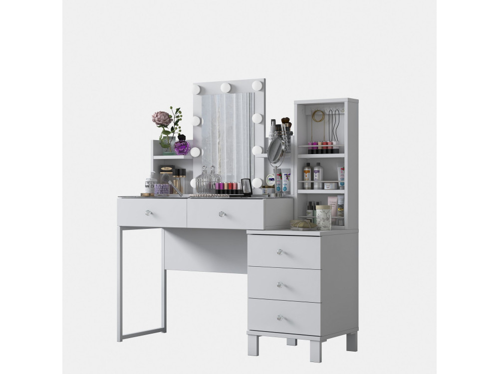 Coiffeuse en bois " BJ153 " - 120 x 136,8 x 40 cm - Blanc