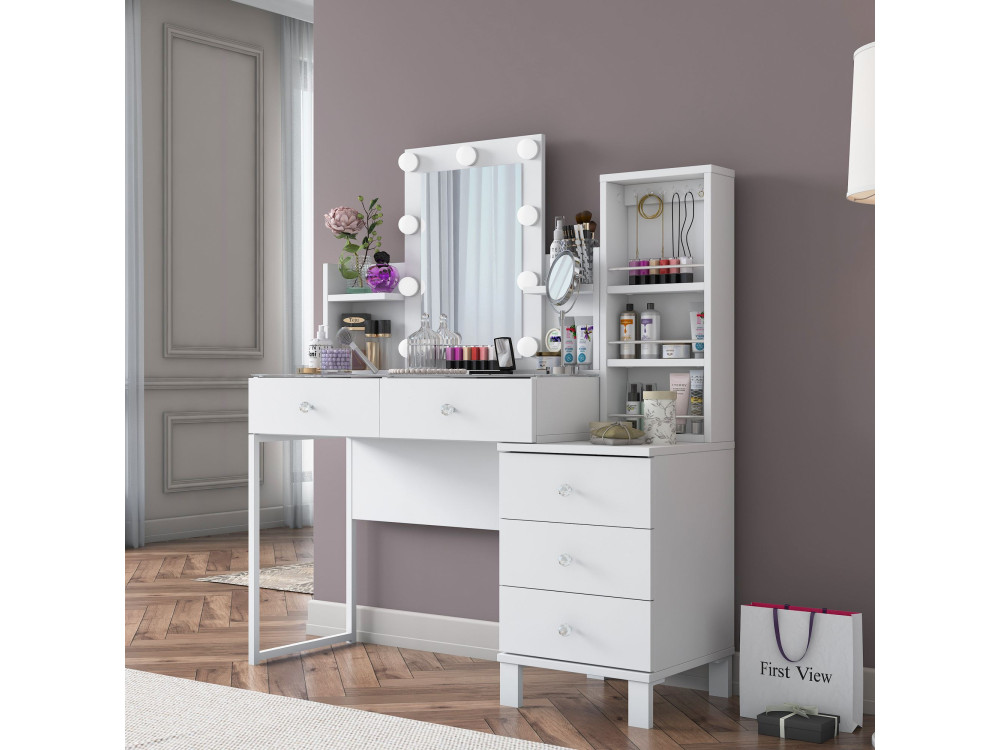 Coiffeuse en bois " BJ153 " - 120 x 136,8 x 40 cm - Blanc