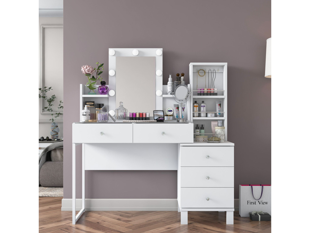 Coiffeuse en bois " BJ153 " - 120 x 136,8 x 40 cm - Blanc