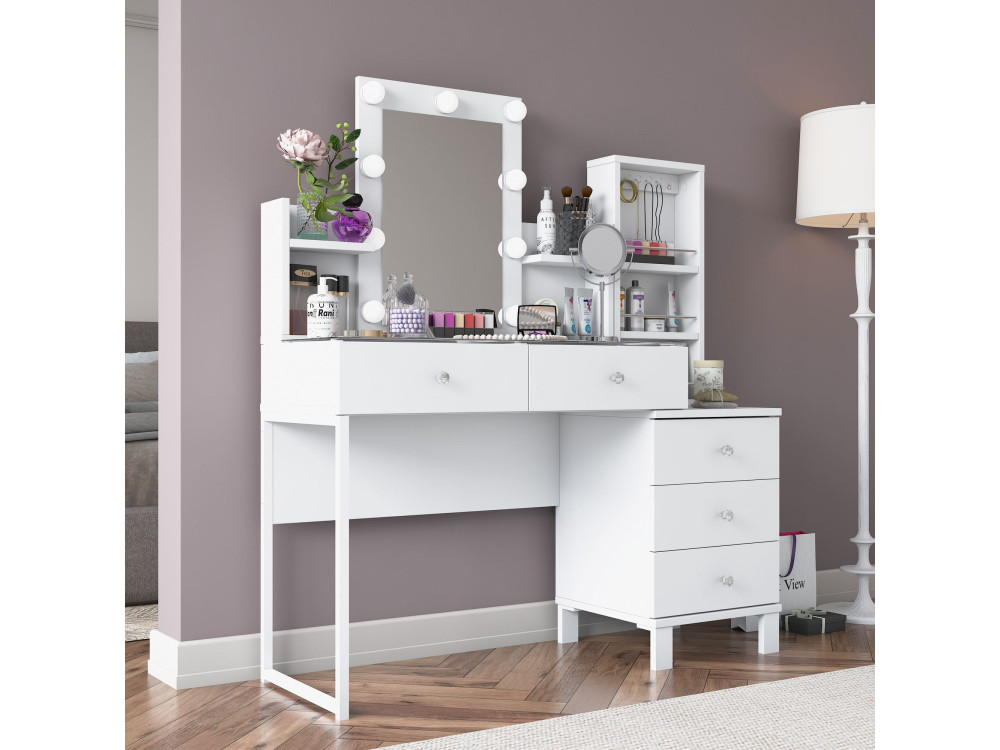 Coiffeuse en bois " BJ153 " - 120 x 136,8 x 40 cm - Blanc