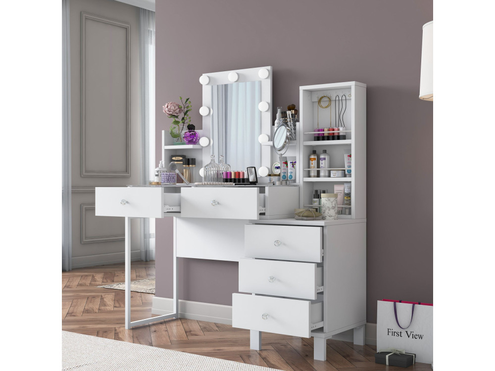 Coiffeuse en bois " BJ153 " - 120 x 136,8 x 40 cm - Blanc