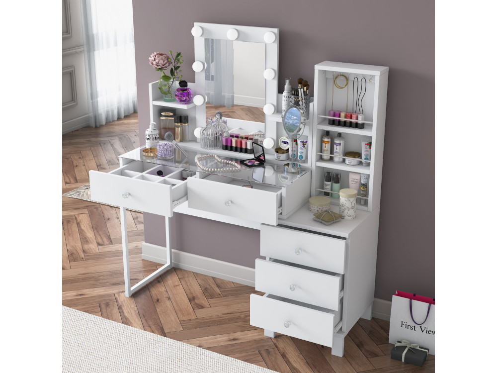 Coiffeuse en bois " BJ153 " - 120 x 136,8 x 40 cm - Blanc