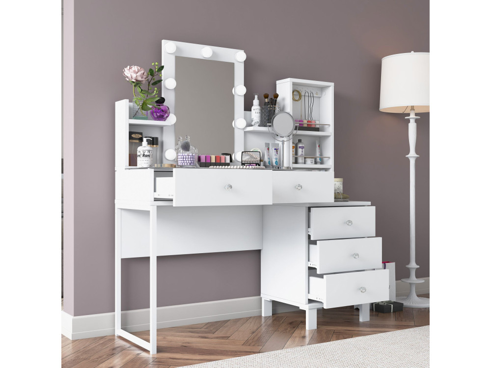 Coiffeuse en bois " BJ153 " - 120 x 136,8 x 40 cm - Blanc