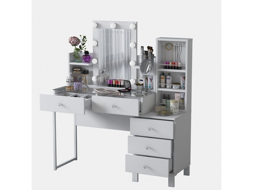 Coiffeuse en bois " BJ153 " - 120 x 136,8 x 40 cm - Blanc