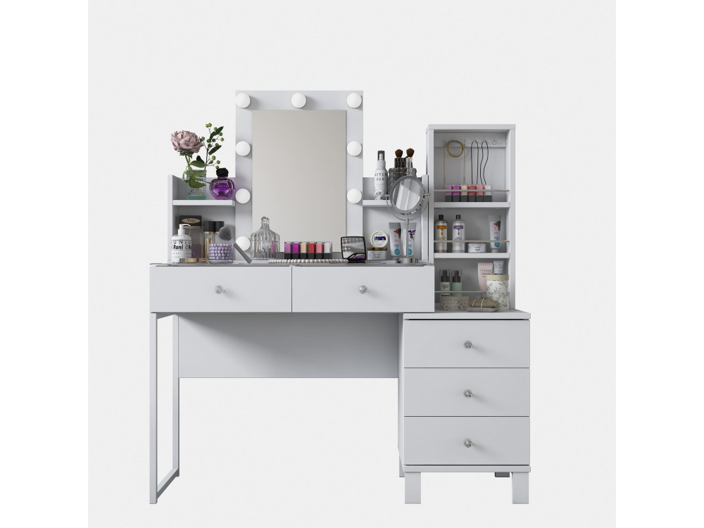 Coiffeuse en bois " BJ153 " - 120 x 136,8 x 40 cm - Blanc