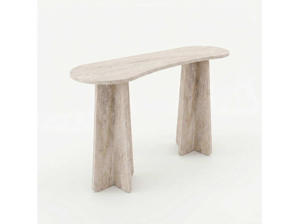 Commode en bois " Zen " - 120 x 75 x 35 cm - Travertin
