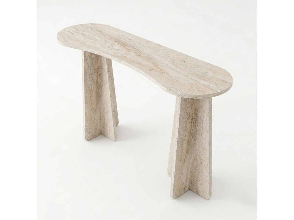 Commode en bois " Zen " - 120 x 75 x 35 cm - Travertin