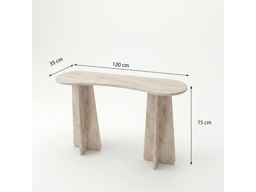 Commode en bois " Zen " - 120 x 75 x 35 cm - Travertin