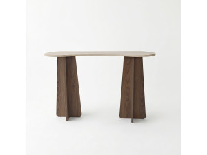 Commode en bois " Zen " - 120 x 75 x 35 cm - Travertin / Noyer
