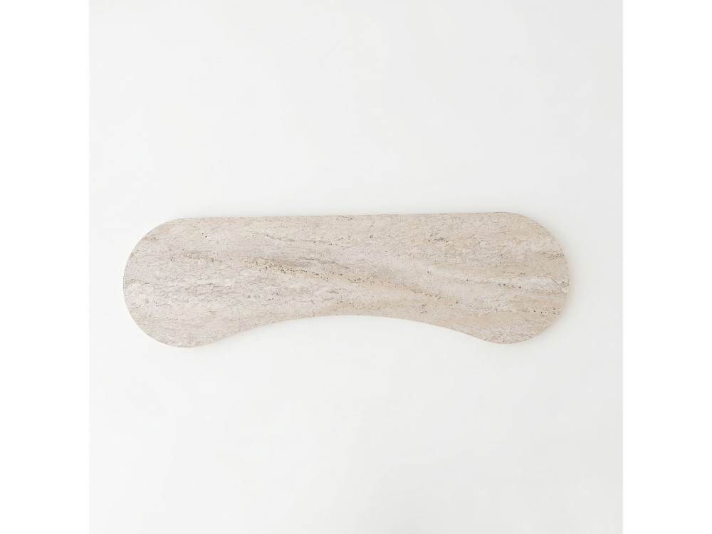 Commode en bois " Zen " - 120 x 75 x 35 cm - Travertin / Noyer