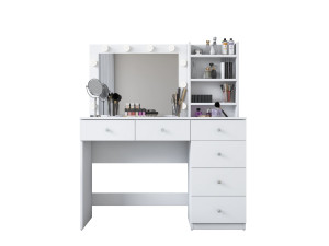 Coiffeuse en bois " BJ127 " - 110 x 141,8 x 40 cm - Blanc