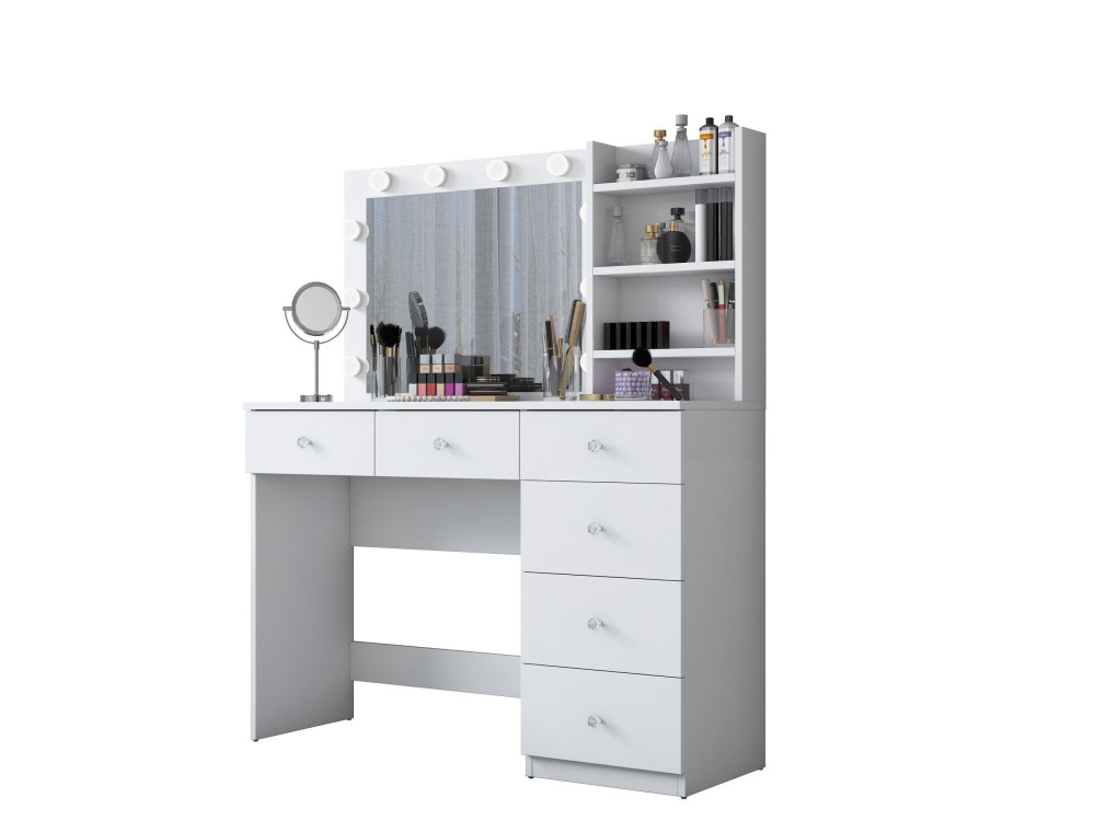 Coiffeuse en bois " BJ127 " - 110 x 141,8 x 40 cm - Blanc