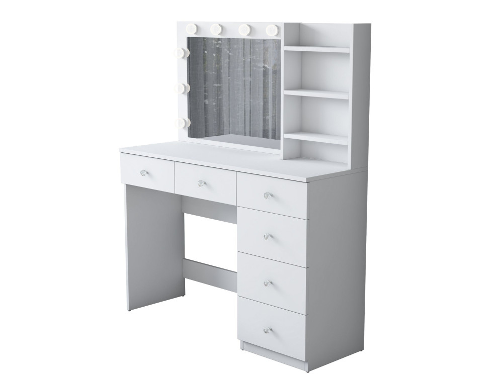 Coiffeuse en bois " BJ127 " - 110 x 141,8 x 40 cm - Blanc