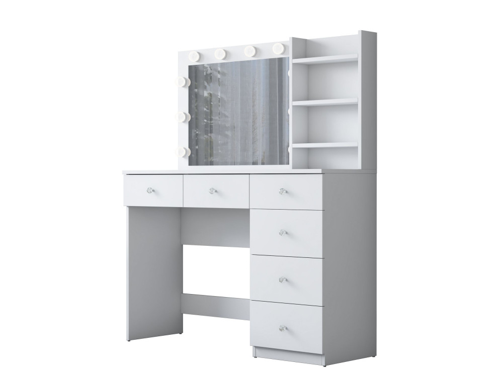 Coiffeuse en bois " BJ127 " - 110 x 141,8 x 40 cm - Blanc