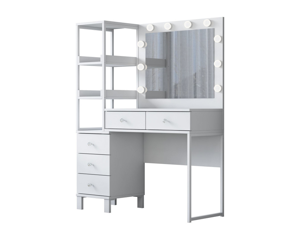 Coiffeuse en bois " BJ128 " - 110 x 141,8 x 40 cm - Blanc