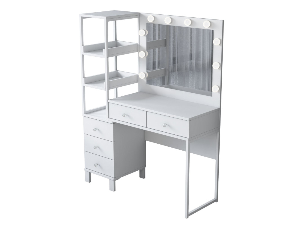 Coiffeuse en bois " BJ128 " - 110 x 141,8 x 40 cm - Blanc