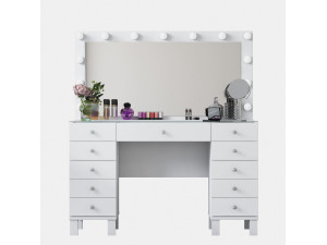 Coiffeuse en bois " BJ137 " - 120 x 133,6 x 40 cm - Blanc