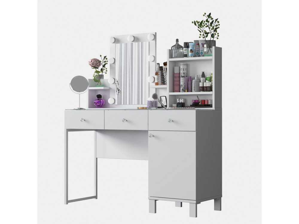 Coiffeuse en bois " BJ139 " - 120 x 136,8 x 40 cm - Blanc